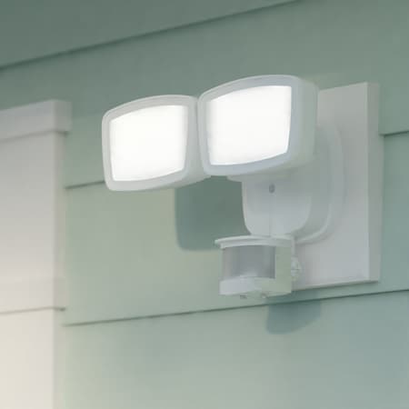 Vaxcel White Integrated LED Motion Sensor Dusk to Dawn Outdoor Security Flood Light - 180 Range - 70 Ft T0698